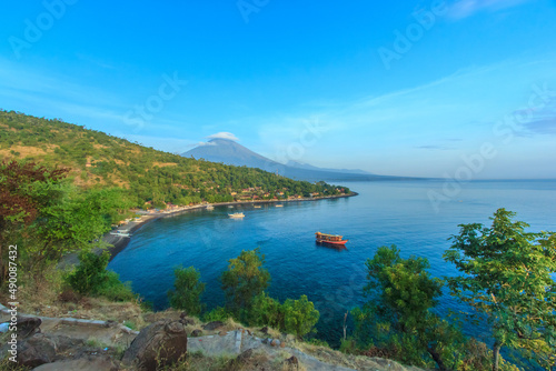 Scenic view of Agung volcano from Amed village  Bali  Indonesia