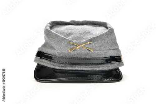 Tableau sur toile American Civil War wool confederate hat isolated on white background