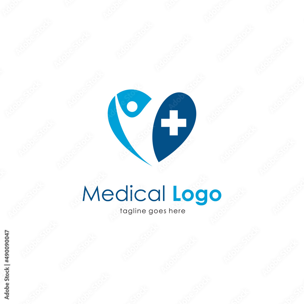 simple medical logo with heart and plus shape design, modern medical logo inspiration template vector simple medical logo with heart and plus shape design, modern medical logo inspiration template vector