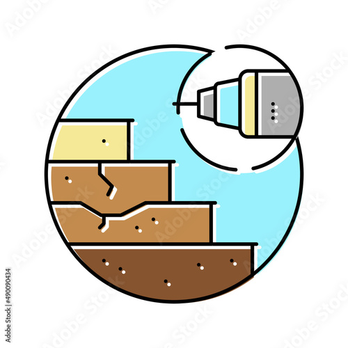 stair refinishing color icon vector illustration