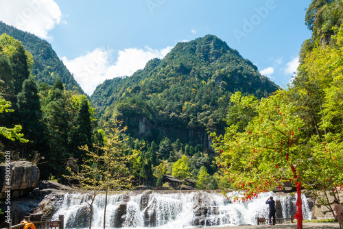Wencheng County, Wenzhou city, Zhejiang Province, China, baizhangji Waterfall group