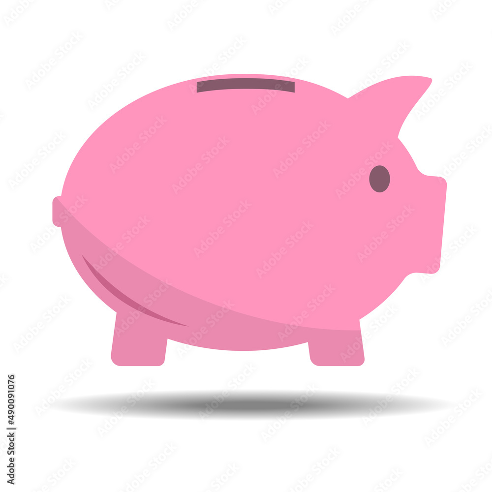 pink piggy bank isolated on white background, saving money and wealth, vector illustration pink piggy bank isolated on white background, saving money and wealth, vector illustration