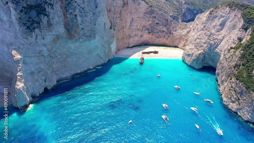 Zakynthos Greece Shipwreck beach aerial view