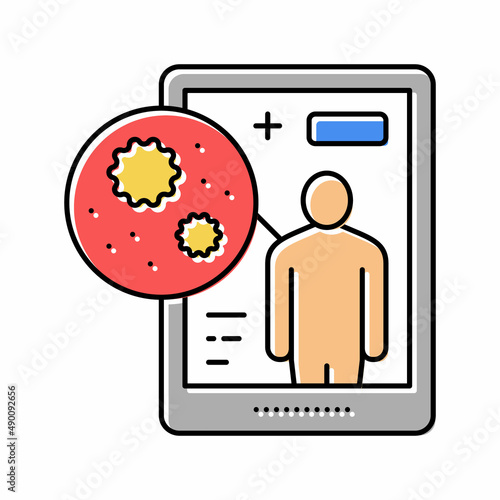 electronic ehealth color icon vector illustration