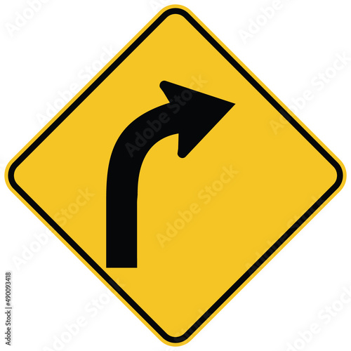 Gentle curve to right sign