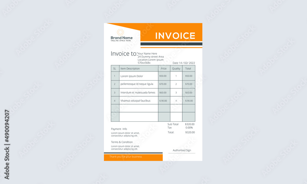 Corporate Unique Invoice Design Template Corporate Unique Invoice Design Template