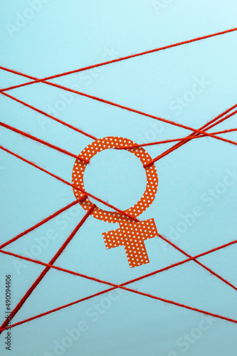 Venus symbol hanging on ropes