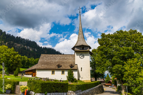 Church in Gsteig bei Gstaad  district Obersimmental-Saanen administrative district  Oberland administrative region  Switzerland