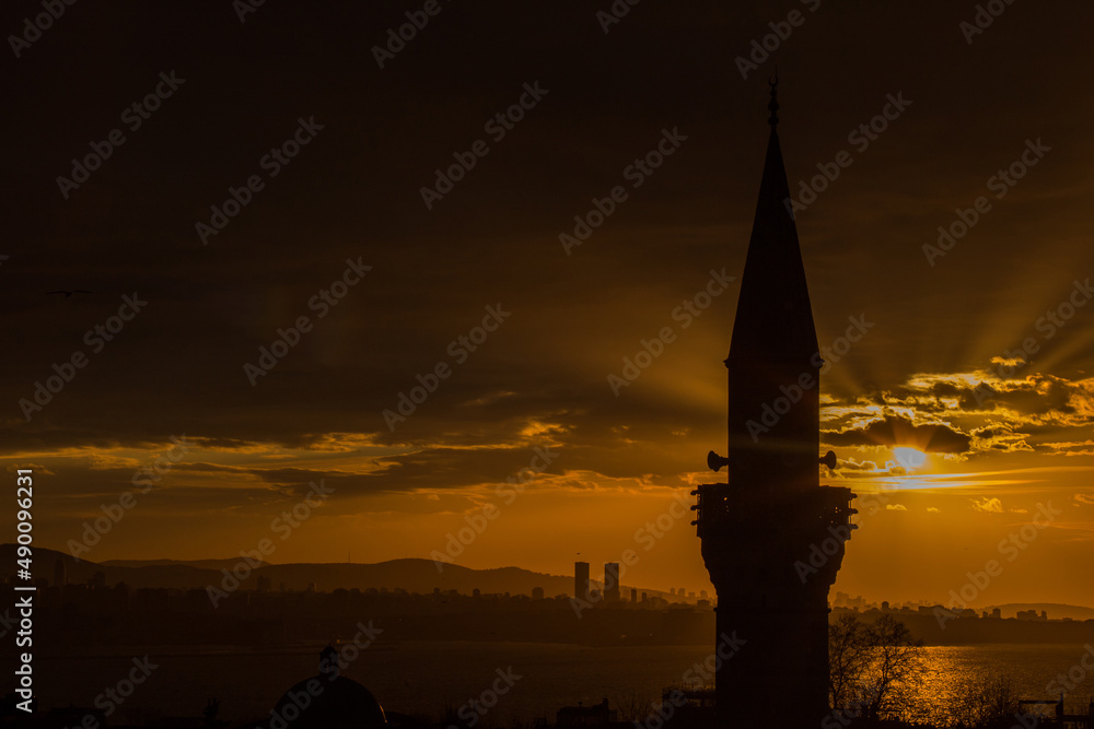 Obraz premium Blue mosque minaret