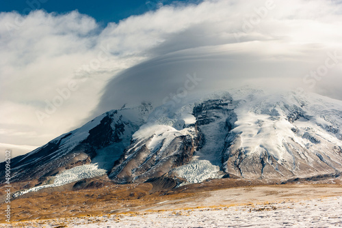 Pamir mountains with storm clouds on he top, Tashkurgan County, Xinjiang, China photo