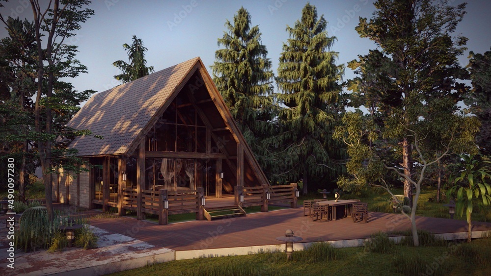 wooden house in the forest wooden house in the forest