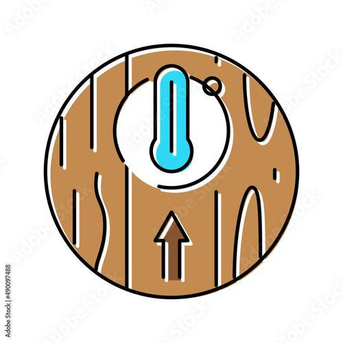 thermal insulation floor color icon vector illustration