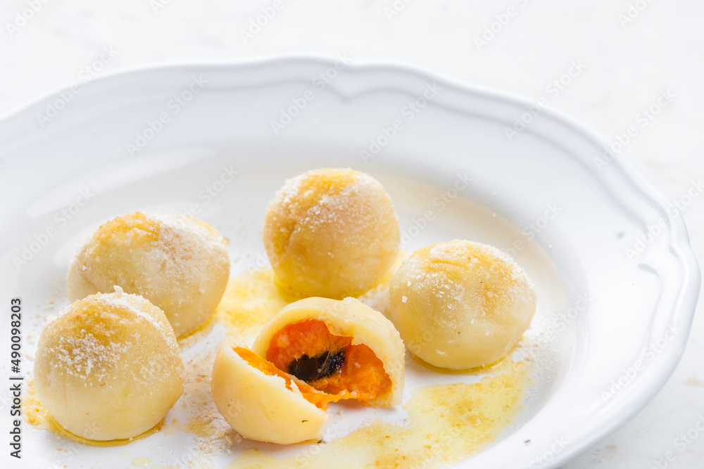 sweet dumplings filled with apricots sweet dumplings filled with apricots