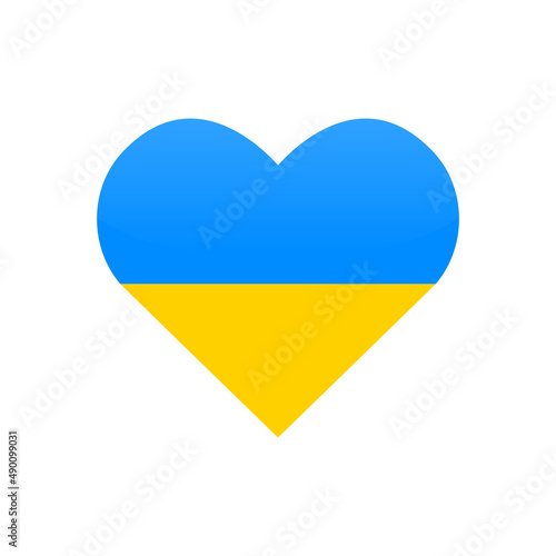 Free Download Ukrainian round flag in heart shape. National Ukraine circular flag icon. Vector illustration isolated on white. - GFXLoad