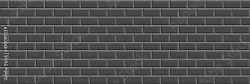 Tile subway wall. Seamless brick texture. Vintage rectangle brickwall. Metro background. Ceramic pattern. Apron faience print. Cement print. Kitchen backsplash. Old stone surface. Vector illustration.