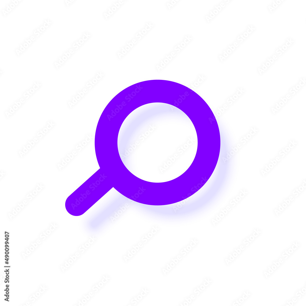Magnifying glass. Bright stylized icon with a shadow in a flat style. Isolate. Vector illustration. Magnifying glass. Bright stylized icon with a shadow in a flat style. Isolate. Vector illustration.