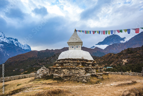 Buddhist stupa in Himalayan mountains, Nepal
