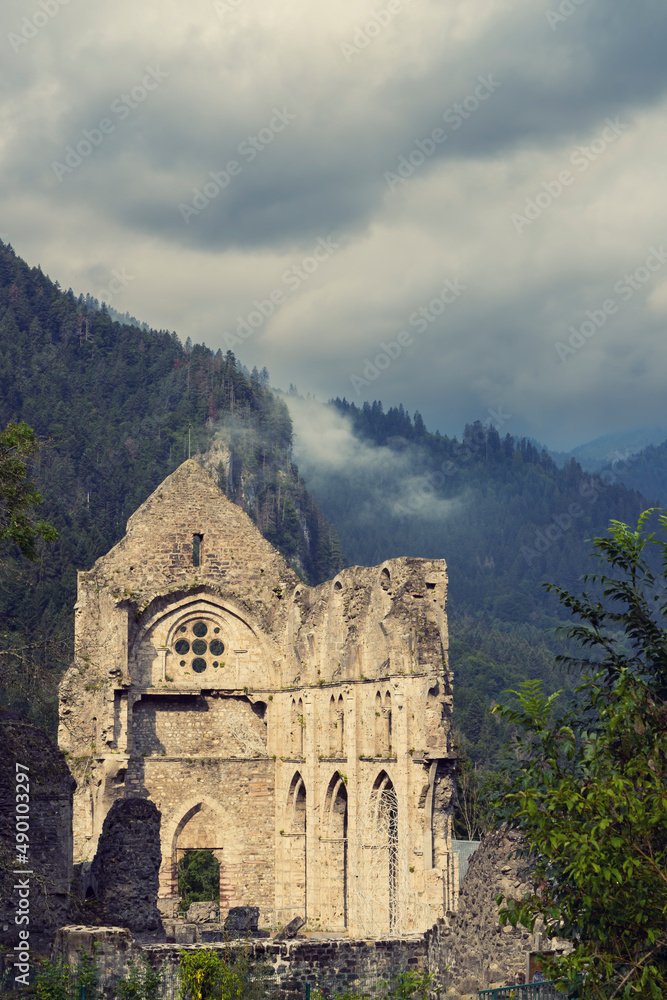 Aulps Abbey, Saint Jean d Aulps in Aulps Valley, Haute Savoie, France Aulps Abbey, Saint Jean d Aulps in Aulps Valley, Haute Savoie, France