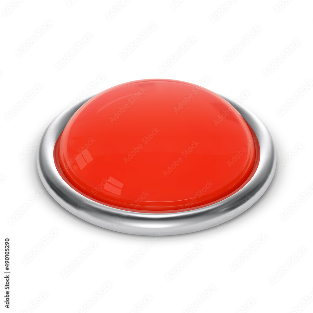 Red button vector illustration on white background Red button vector illustration on white background