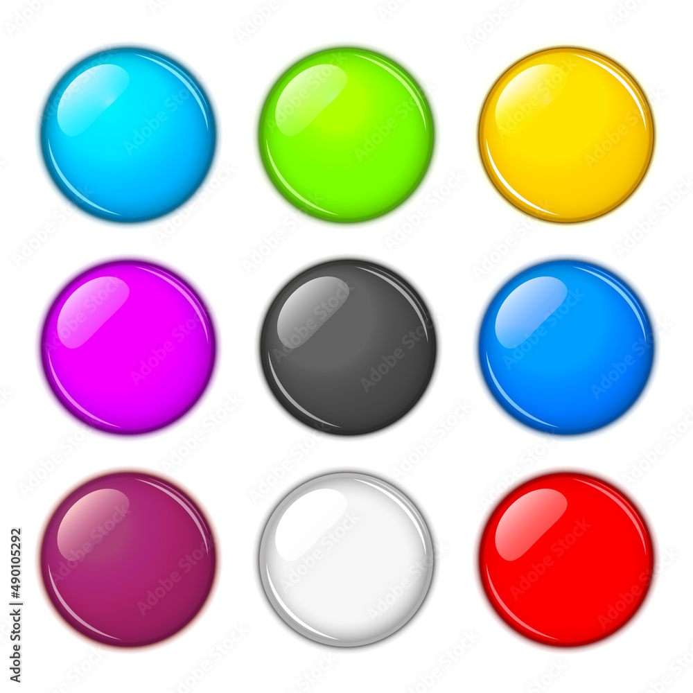 Buttons set vector illustration on white background Buttons set vector illustration on white background
