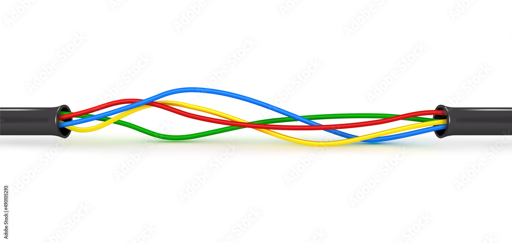 Cables vector illustration on white background Cables vector illustration on white background