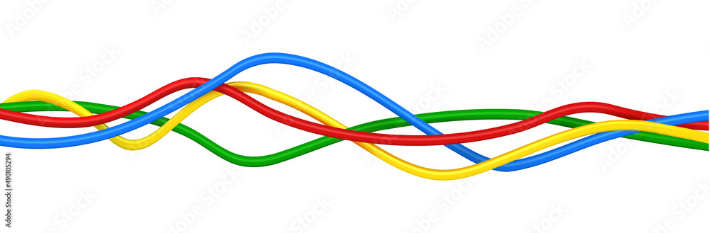 Cables vector illustration on white background Cables vector illustration on white background