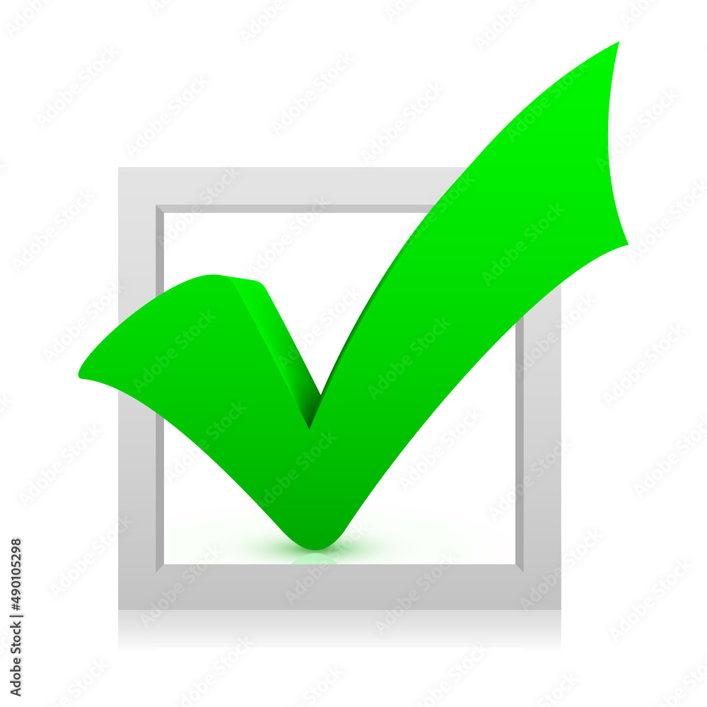 Check mark vector illustration on white background Check mark vector illustration on white background