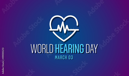 World Hearing Day is a campaign held each year on March 3rd to raise awareness on how to prevent deafness and hearing loss and promote ear and hearing care across the world. Vector illustration.