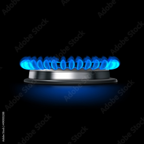 Gas burner vector illustration on dark background