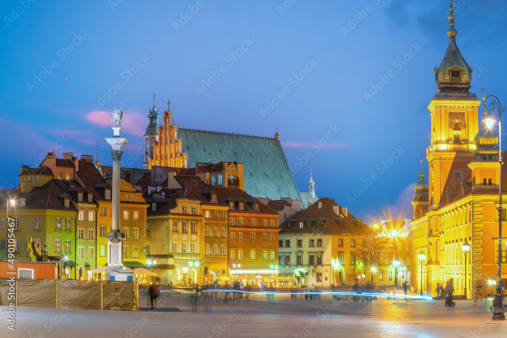 Fototapeta premium Old town in Warsaw, cityscape of Poland