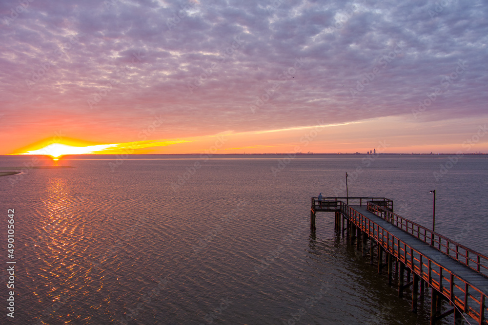 sunset at the pier