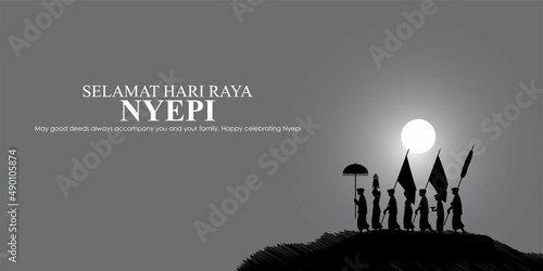vector illustration for Nyepi means the day of silence
