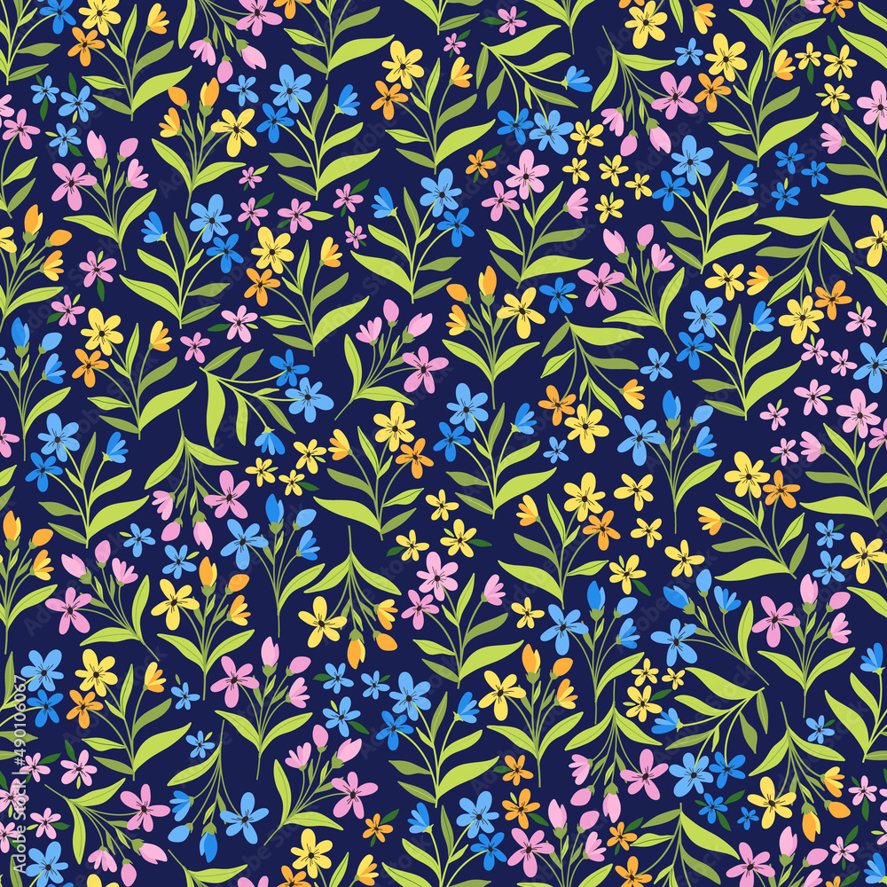 Fototapeta premium Vector seamless floral pattern.