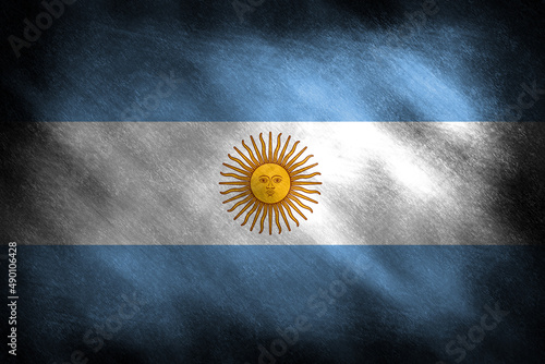 The flag of Argentina on a blackboard background