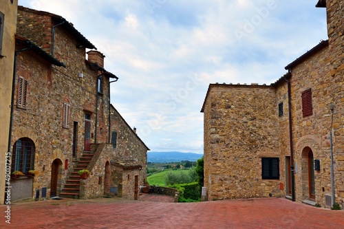 landscape of Tignano, the small medieval village in Tuscany, Italy in the town of Barberino Tavarnelle, Florence photo