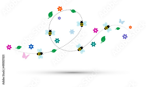 sfondo, folata di vento, fiori, piante, estate, primavera