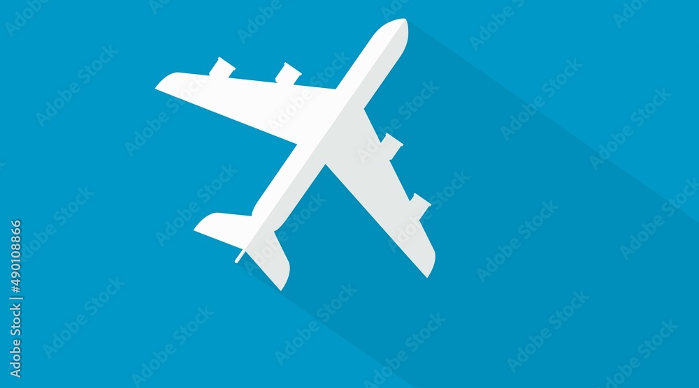 Plane Flat Illustration. Vector editable flat illustration of a plane