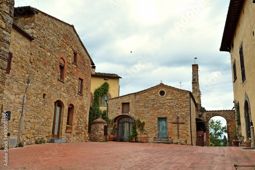 landscape of Tignano, the small medieval village in Tuscany, Italy in the town of Barberino Tavarnelle, Florence photo
