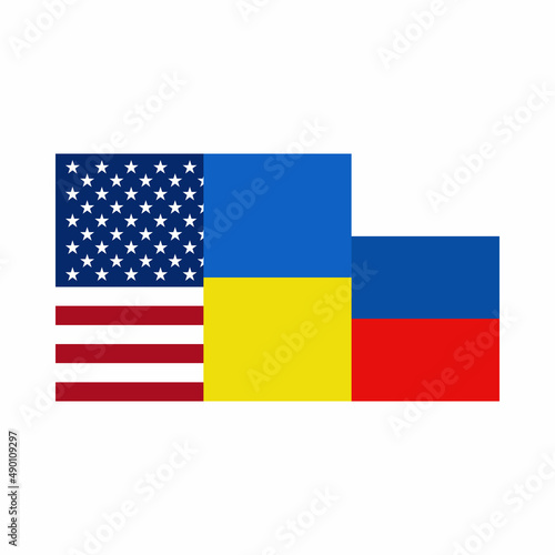 Ukrainian crisis flag. Major geopolitical problem