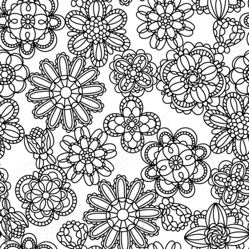 Beautiful black crochet lace vector pattern