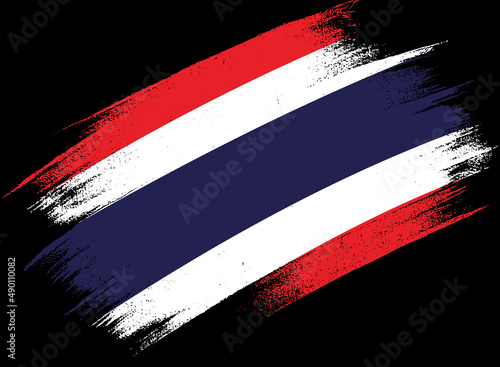 Thailand  flag with brush paint textured isolated  on png or transparent background,Symbol of Thailand ,template for banner,promote, design, and business matching country poster, vector illustration