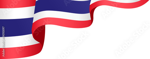 Corner waving  Thailand flag  isolated  on png or transparent background,Symbol of Thailand,template for banner,card,advertising ,promote,and business matching country poster, vector illustration