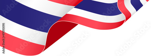 Corner waving  Thailand flag  isolated  on png or transparent background,Symbol of Thailand,template for banner,card,advertising ,promote,and business matching country poster, vector illustration