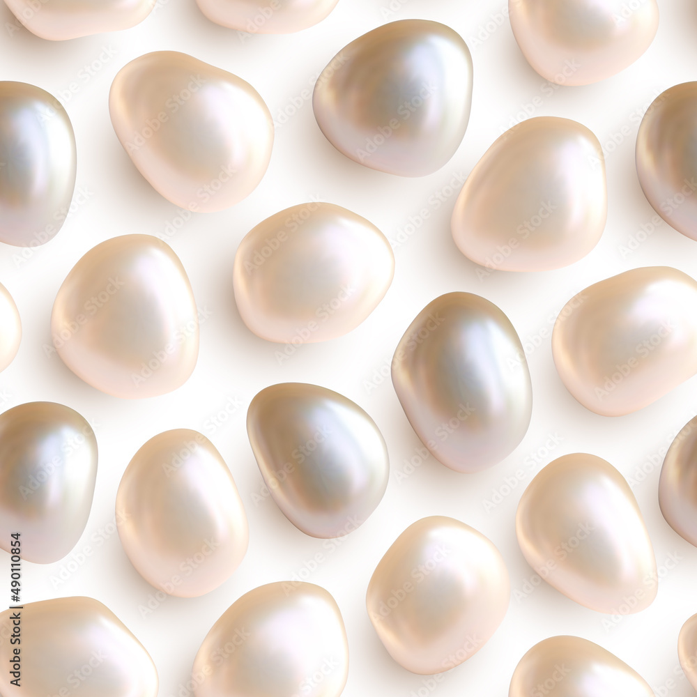 Seamless pattern with beige pearl gems Seamless pattern with beige pearl gems