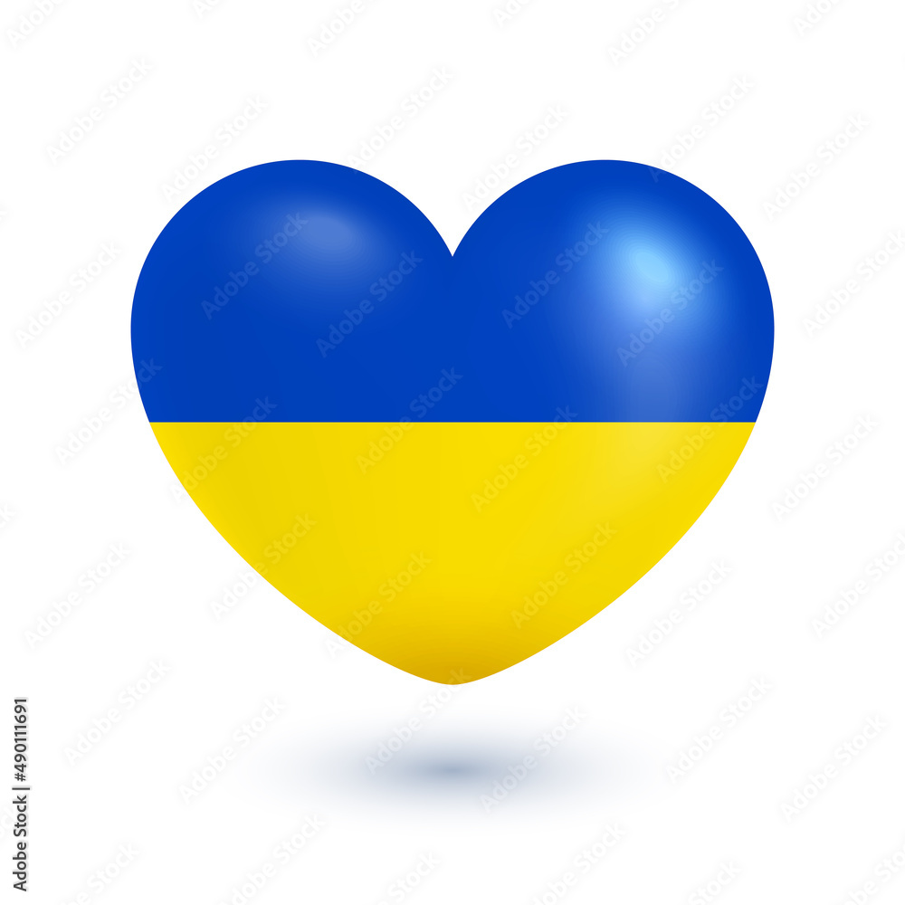 Ukrainian flag on a heart shape, Ukraine, vector illustration Ukrainian flag on a heart shape, Ukraine, vector illustration