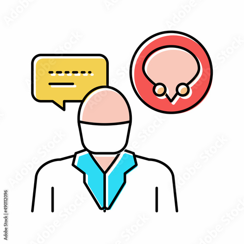 urologist doctor consultation color icon vector illustration