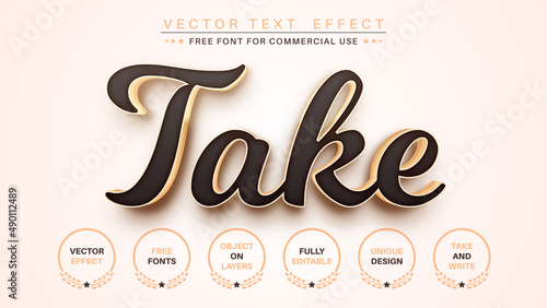 Dark Gold - Editable Text Effect, Font Style