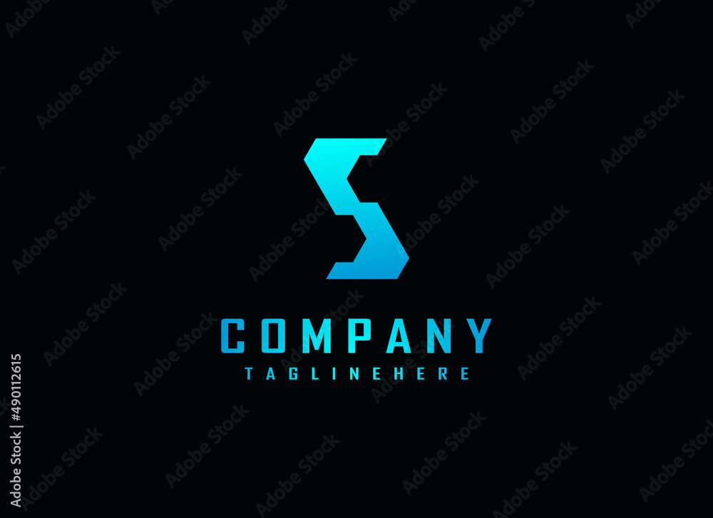 Abstract Initial Letter S Logo. Blue Gradient Geometric Letters S isolated on Black Background. Usable for Technology, Business and Branding Logos. Flat Vector Logo Design Template Element. Abstract Initial Letter S Logo. Blue Gradient Geometric Letters S isolated on Black Background. Usable for Technology, Business and Branding Logos. Flat Vector Logo Design Template Element.