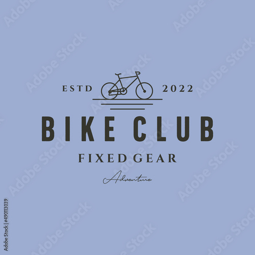 bike club sport line art logo vector symbol illustration design