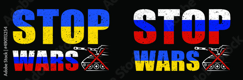 Those who are against the war will say 'STOP WAR'. T-shirts and Stickers Vector design concepts with grunge effect.
